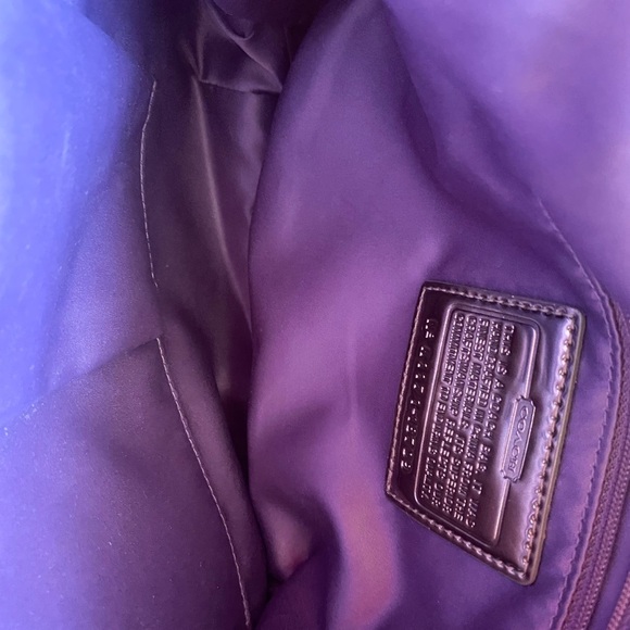 Elegant Coach Poppy Signature Lurex canvas Satchel crossbody, grey/beige/silver - Picture 11 of 16